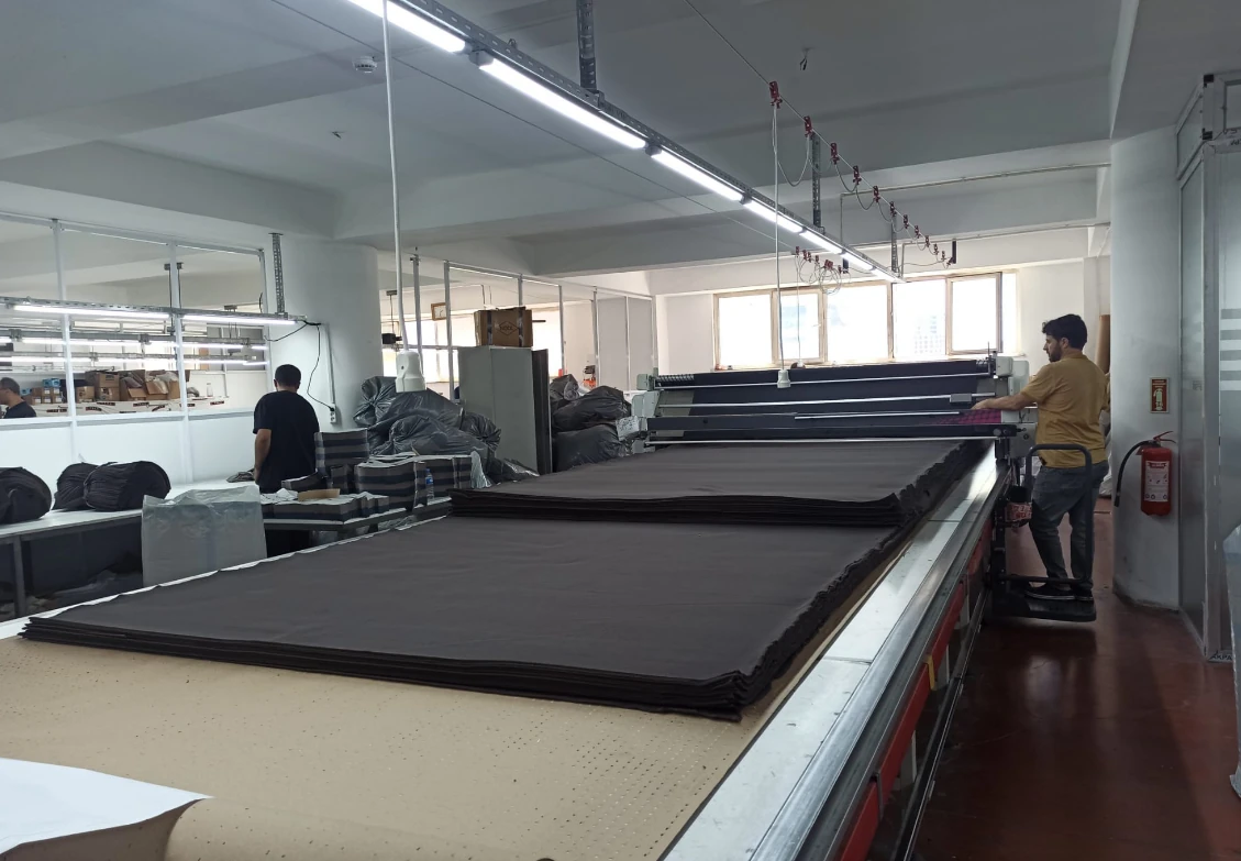 Fabric cutting room in a manufacturing partner's production facility